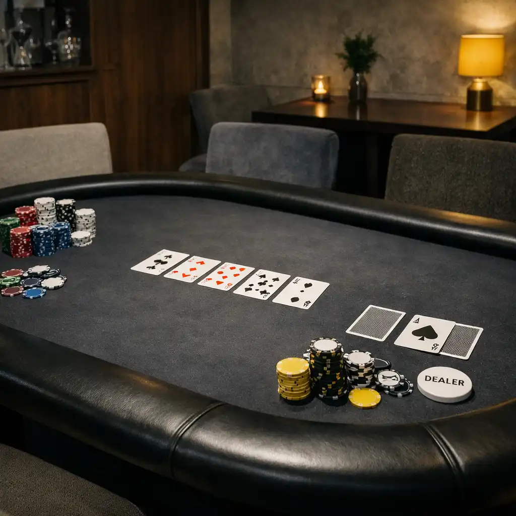 Prawdziwy stół pokerowy przygotowany w Kameralnym Salonie
